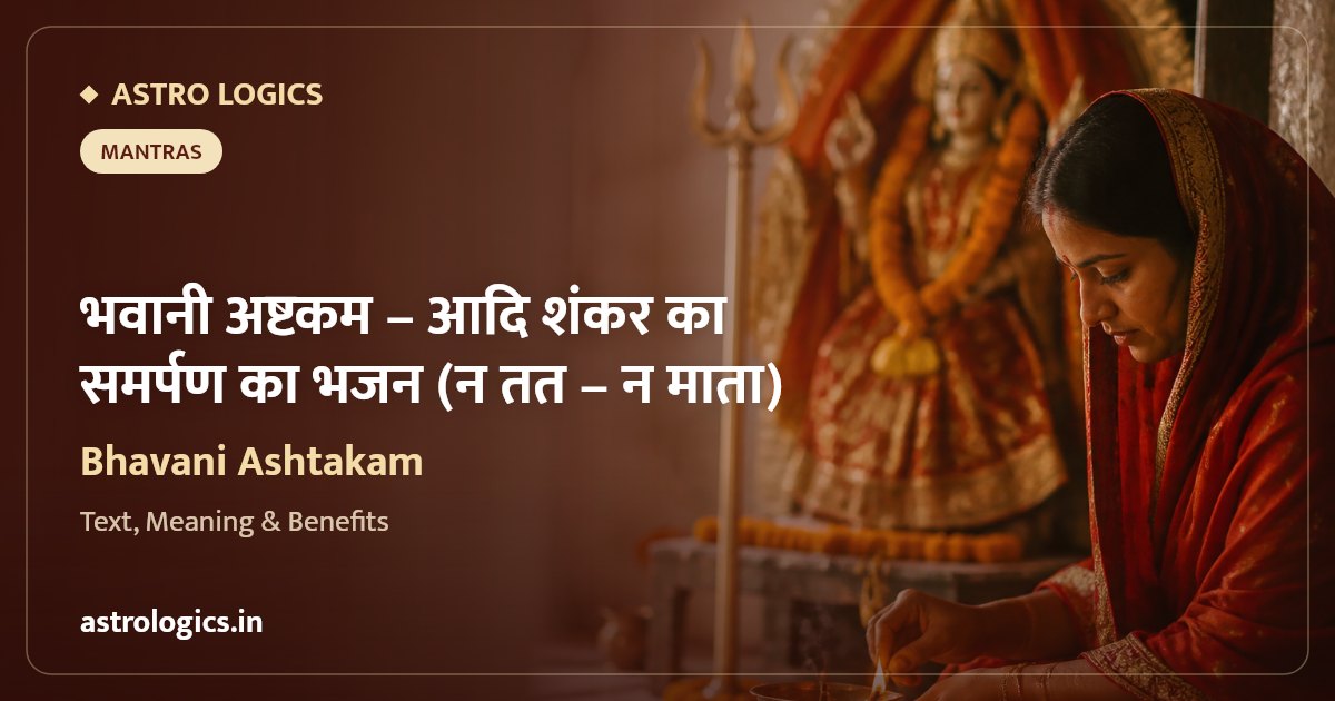 Bhavani Ashtakam: Adi Shankara's Hymn of Surrender (Na Tato Na Mata)