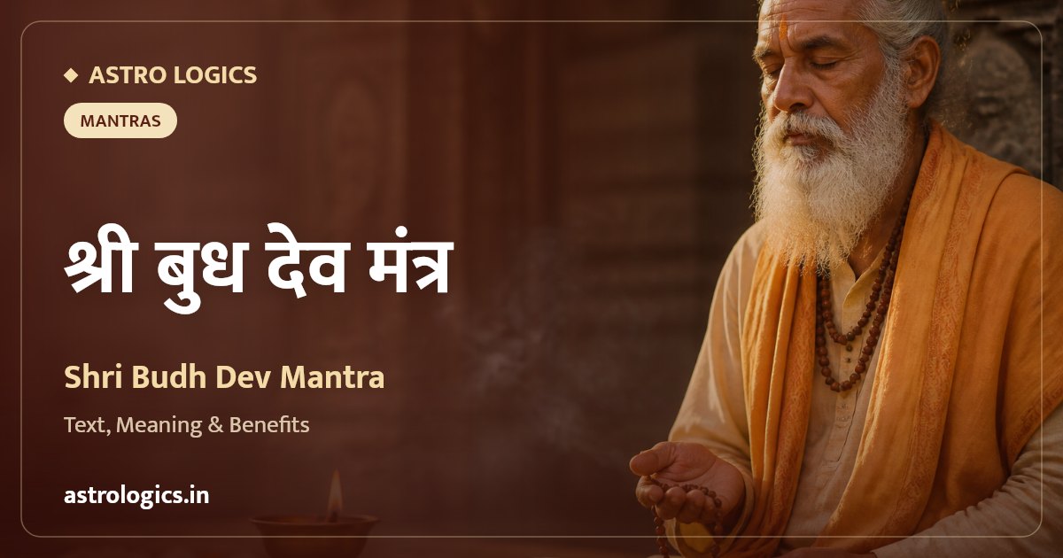 Shri Budh Dev Mantra: Budha (Mercury) Vedic, Beej & Gayatri Mantras with Meaning