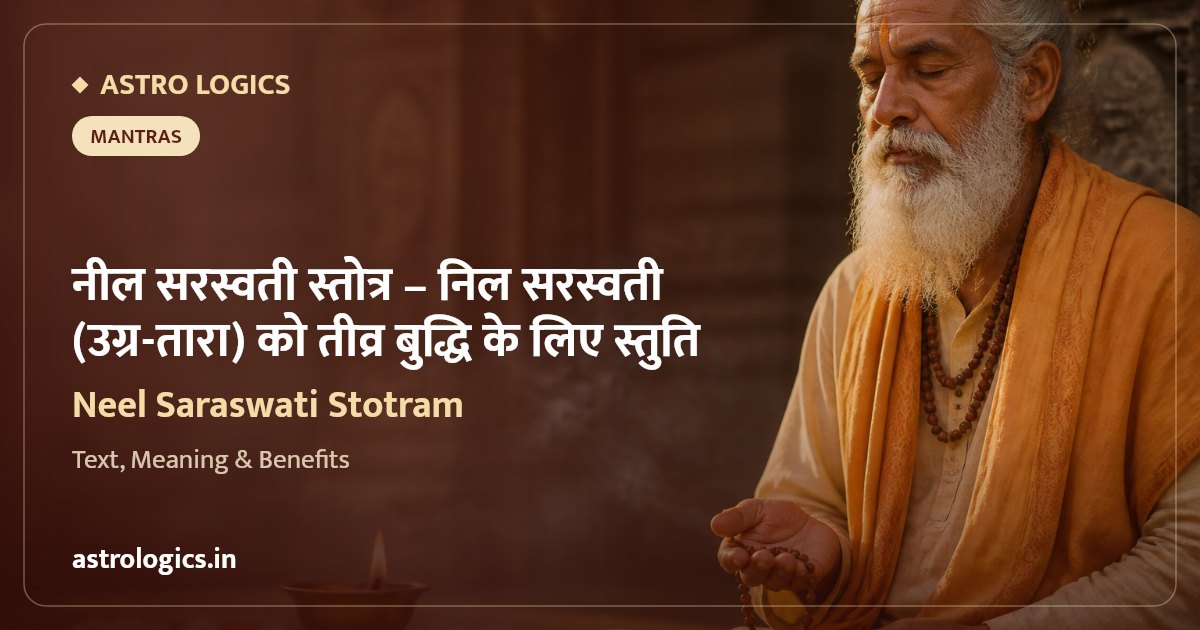 Neel Saraswati Stotram: Hymn to Nila Saraswati (Ugra-Tara) for Swift Intellect