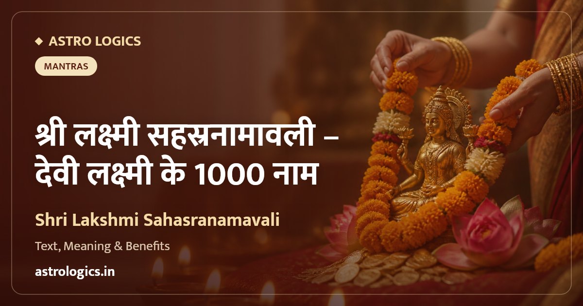 Shri Lakshmi Sahasranamavali: The 1000 Names of Goddess Lakshmi