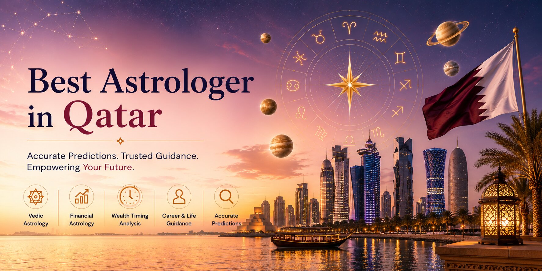 Best Astrologer in Qatar - Astro Logics: talk to verified Indian Vedic astrologers online from Qatar for Vedic, financial, wealth-timing and career guidance and accurate predictions.