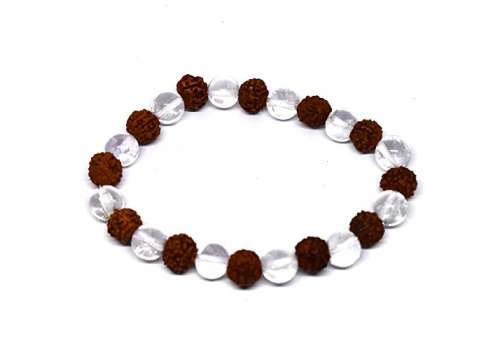 5 Mukhi Rudraksha Crystal Bracelet