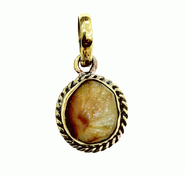 Machh Mani (Fish Pearl) Lab Certified & Natural Browny Pearl- with Pure Silver Locket