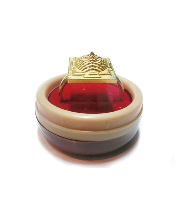 Sri Yantra Ring | Adjustable Ring | Golden Ring – Crystal Heal