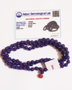 Certified Blue Hakik Mala or Blue Agate Rosery For Rahu Nivaran Protectioin from evil