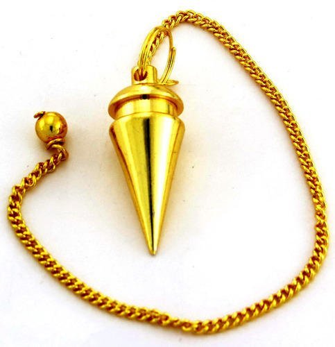 Gold Spiral Cage Pendulum with Pebbels