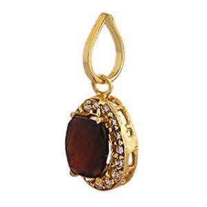 Hessonite Gomed Star Shaped Pendant