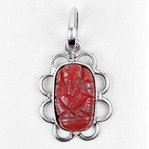 Moonga Ganesh Pendant
